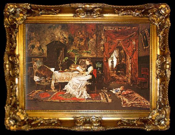 framed  Mihaly Munkacsy Paris Interior, ta009-2